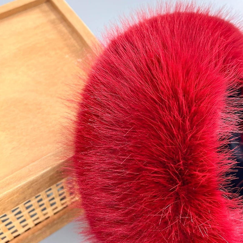 Roniky Women's Faux Fur Headband with Stretch Earwarmer, Winter ski Headband - Image 3